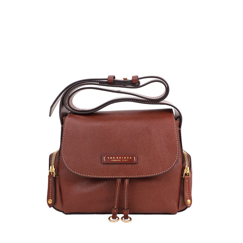 THE BRIDGE CARLOTTA SHOULDER & CROSSBODY BAG - กระเป๋าแมสเซนเจอร์ - หนังแท้ สีนำ้ตาล