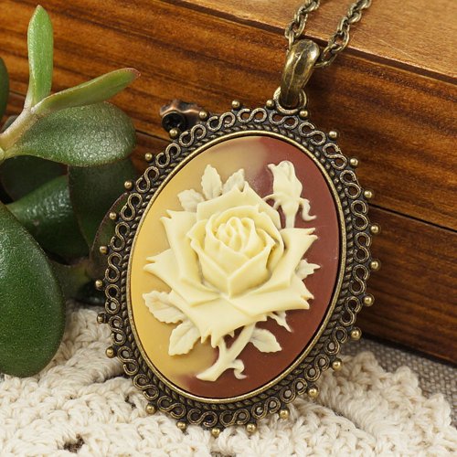 アンティーク Coral コーラルカメオネックレス Silver 925 花 アンティーク Coral コーラルカメオネックレス Silver 925 花