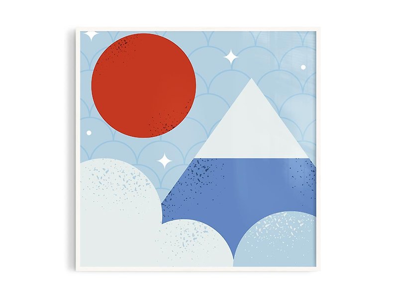古風日和3_1丨富士山/海報/台灣製原木框/A4/尺寸可客制 - 海報/掛畫/掛布 - 紙 紅色