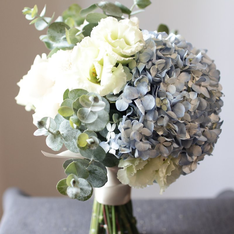 鮮花 | 新娘捧花 繡球花 - 乾燥花/永生花 - 植物．花 藍色