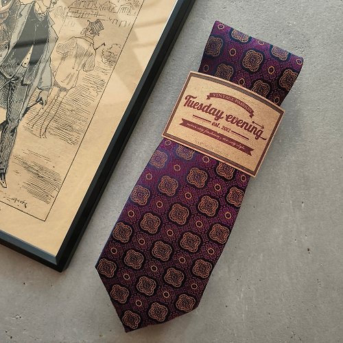 Tuesday Evening Necktie Geometry Vintage Purple Mulberry | 8cm