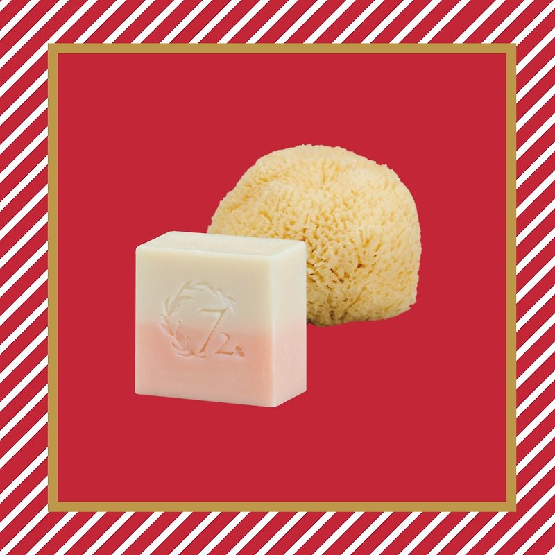 粉紅水嫩臉部專用皂海綿兩件組 - 肥皂/手工皂 - 植物．花 粉紅色