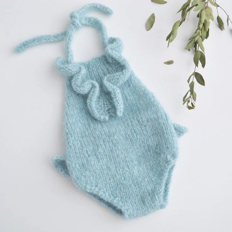 チュートリアル：新生児ロンパース写真小道具を編む。最初の赤ちゃんの写真のパターンワンジー。