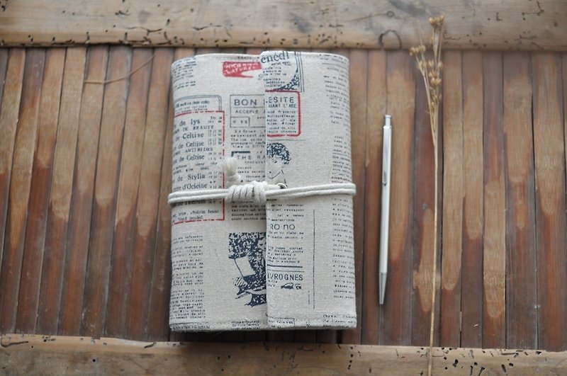 バーチャルルームの手作りの手作りの布の手帳レトロ英国の新聞のスタイルを作った - ノート・手帳 - コットン・麻 