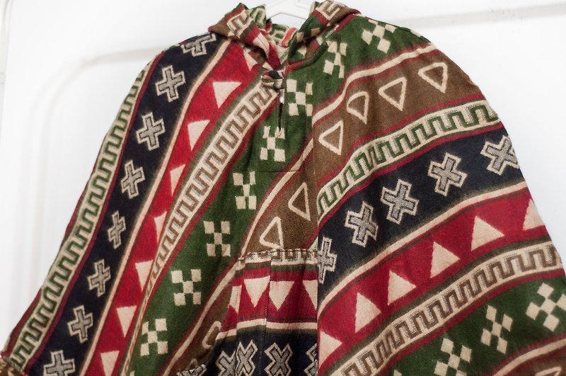 Indian National Wind Fringe Cloak / Bohemian Cape Cloak / Wool Hooded Cloak - Mexican Style - ผ้าพันคอถัก - ขนแกะ หลากหลายสี
