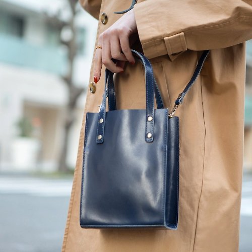 Leather Goods Shop Hallelujah 皮革手提袋 手提包 女士肩背包 2Way 6色 迷你 日本設計 靛藍色