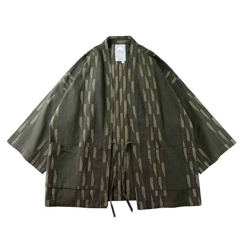 【沈海文様茶羽織】オリジナル日本製手作り和装アンセックスジャケット - アウター メンズ - コットン・麻 