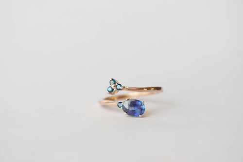 roseandmarry Natural Blue Sapphire and London topaz Silver 925 Ring