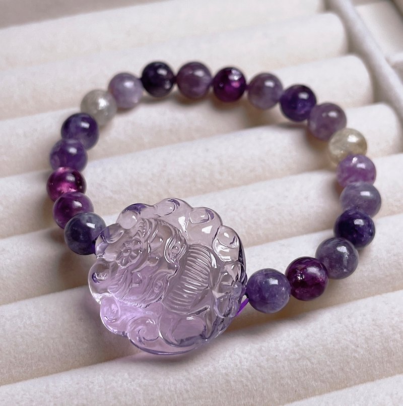 Yun Stone-jewelry full of exquisite little princess fox bracelet with amethyst and colorful mica - Bracelets - Crystal 