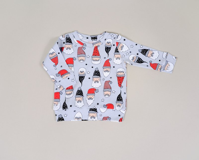 Merry Christmas Santa baby sweatshirt, baby boy sweatshirt, baby girl sweatshirt - 男/女童裝 - 棉．麻 多色