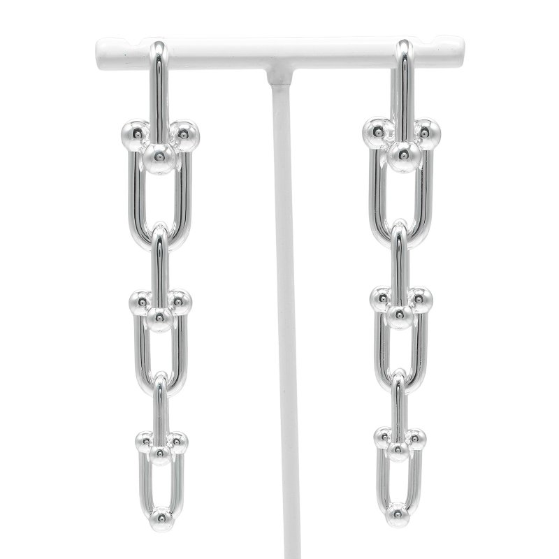 【日本直送】ティファニー ピアス ハードウェア グラジュエイテッドリンク シルバー925 約22.3g TIFFANY&Co.【中古】Aランク - 耳環/耳夾/耳骨夾 - 銀 銀色