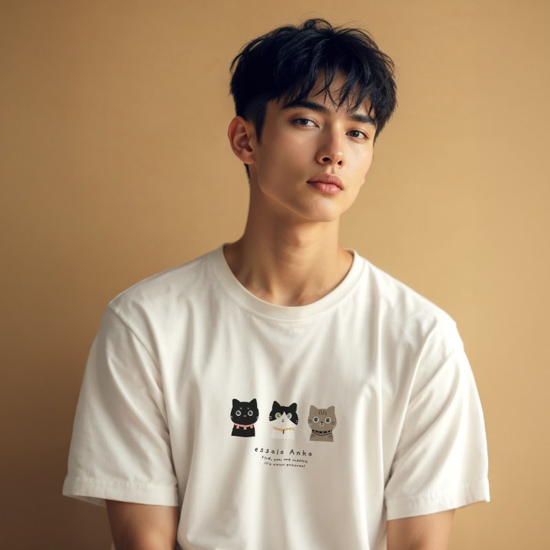 Essala T-Shirt -  Anka02 - 男 T 恤 - 棉．麻 黑色