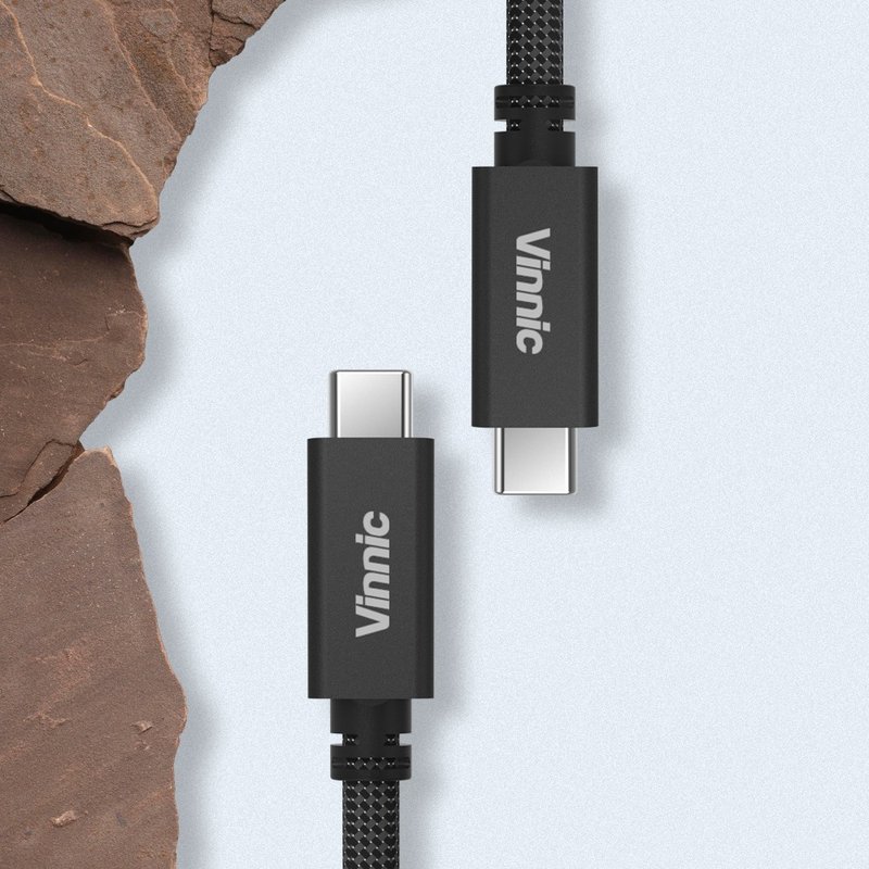 Vinnic USB-C to USB-C 支援8K影像輸出 傳輸充電線 - 行動電源/充電線 - 其他材質 黑色