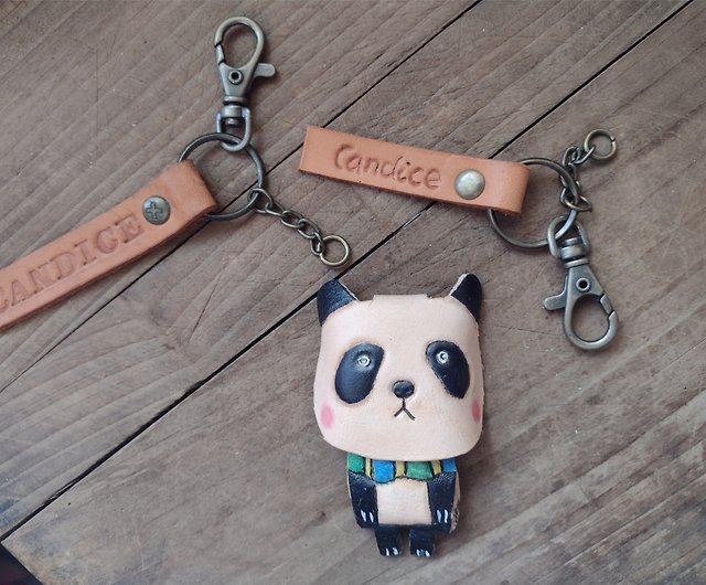 Cute squinted circus capybara king pure leather key ring-engraved name -  Shop play-leather Keychains - Pinkoi