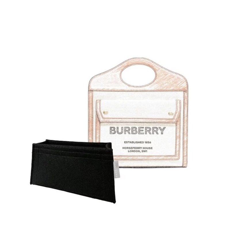 內袋-Burberry Mini Two-tone Canvas and Leather Pocket Bag - 化妝包/收納袋 - 其他材質 多色