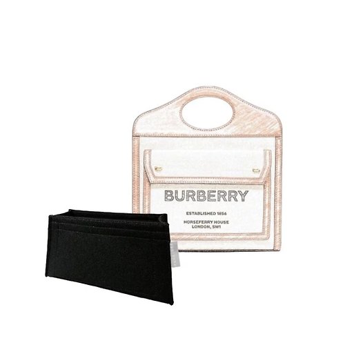 FASCINEE 內袋-Burberry Mini Two-tone Canvas and Leather Pocket Bag
