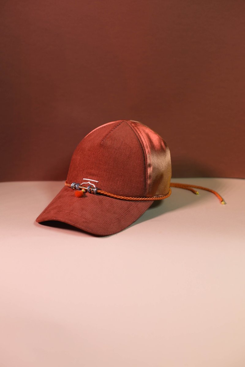 Orange customise moroccan cap and choker - Moroqshade - Hats & Caps - Silk Orange