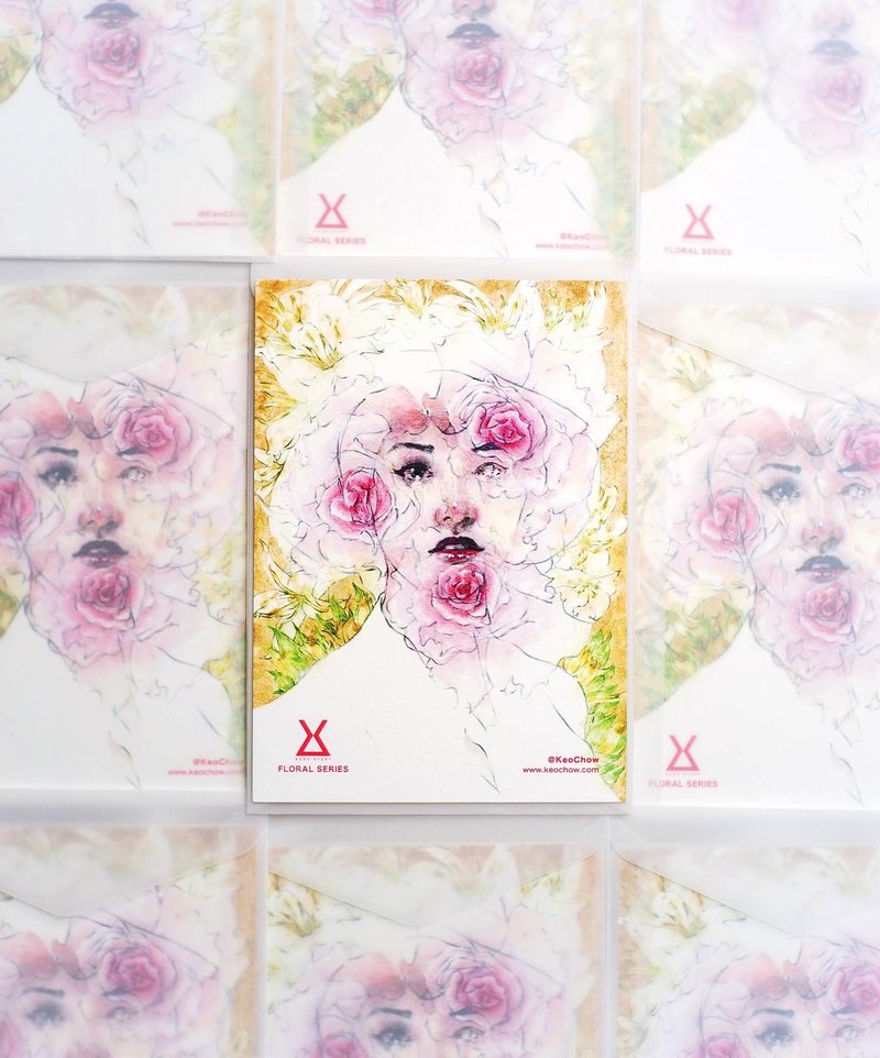Good Story Coloring(Floral Series Drip Bag Coffee) - 卡片/明信片 - 紙 紅色