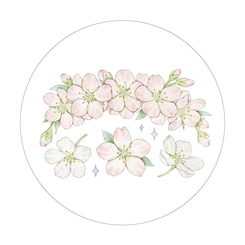 OKMT New Seven Days Sticker Notebook Tape Spring Cherry Blossoms-PET Die Cut-9cm*3m-35cm Circular - Washi Tape - Plastic 