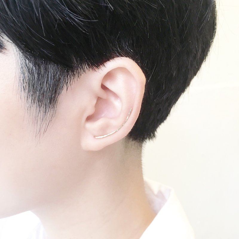 彎月耳夾(單隻) Curve earclip 925純銀 - 耳環/耳夾 - 其他金屬 金色