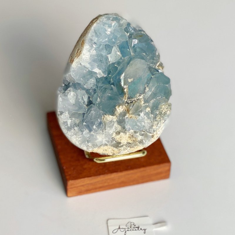 CrystalCorner隅石丨等煙雨丨天青石晶簇天藍色原石丨淨化丨療癒 - 擺飾/家飾品 - 水晶 藍色