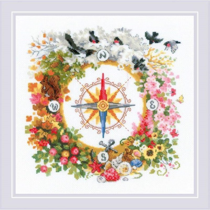 RIOLIS 十字繡材料包 - 指南針 - 編織/刺繡/羊毛氈/縫紉 - 其他材質 