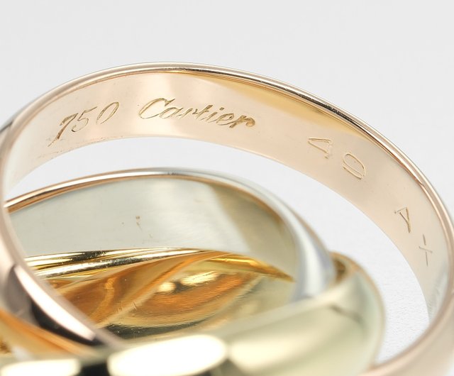 ビンテージ　トリニティリング　ゴールド　9号　9金 ビンテージトリニティリングゴールド9号9金