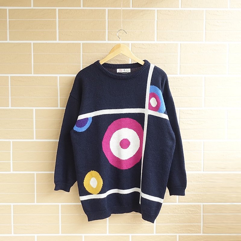 │Slowly│ Poached Egg - Vintage Sweater │vintage. Vintage. Art. - Women's Sweaters - Polyester Multicolor