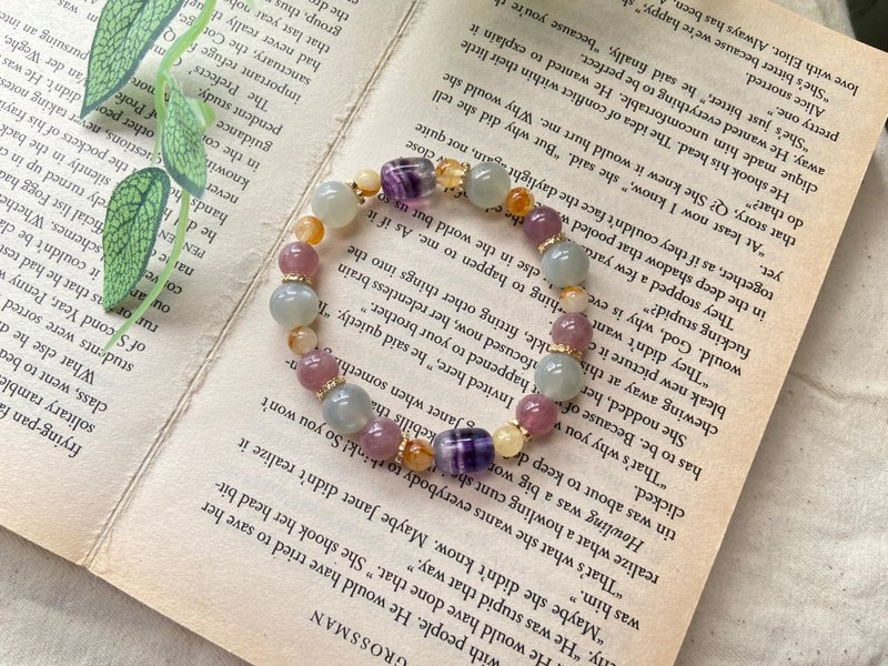 灰藍月光/紫馬粉/黃膠花/獨角獸螢石 水晶手鍊 - 手鍊/手環 - 水晶 多色