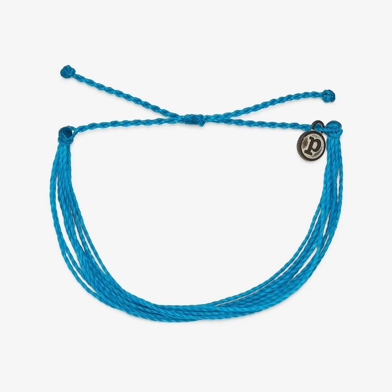 Pura Vida 美國手工 NEON BLUE 霓虹藍色 基本繽紛款可調式手環 - 手鍊/手環 - 防水材質 藍色