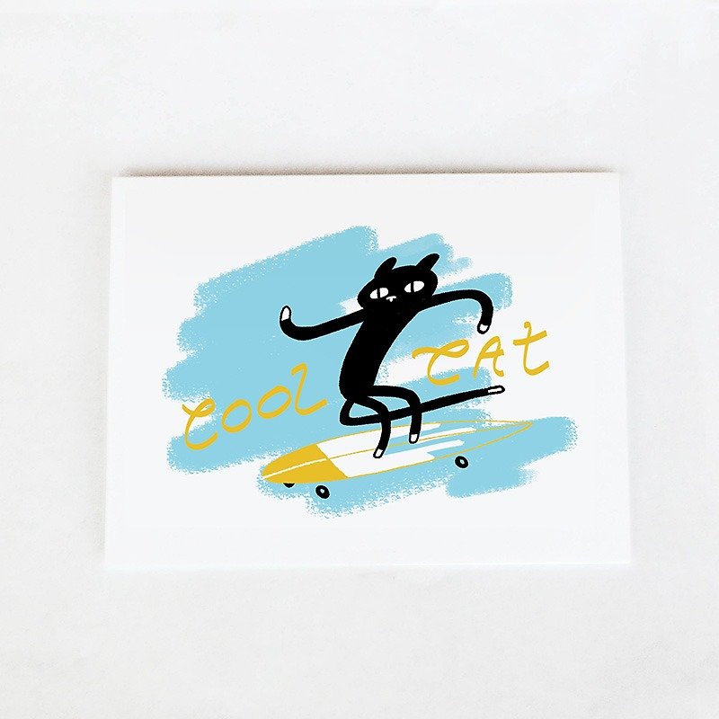 Forest & Waves Universal Card/Cool! Cat - การ์ด/โปสการ์ด - กระดาษ สีน้ำเงิน