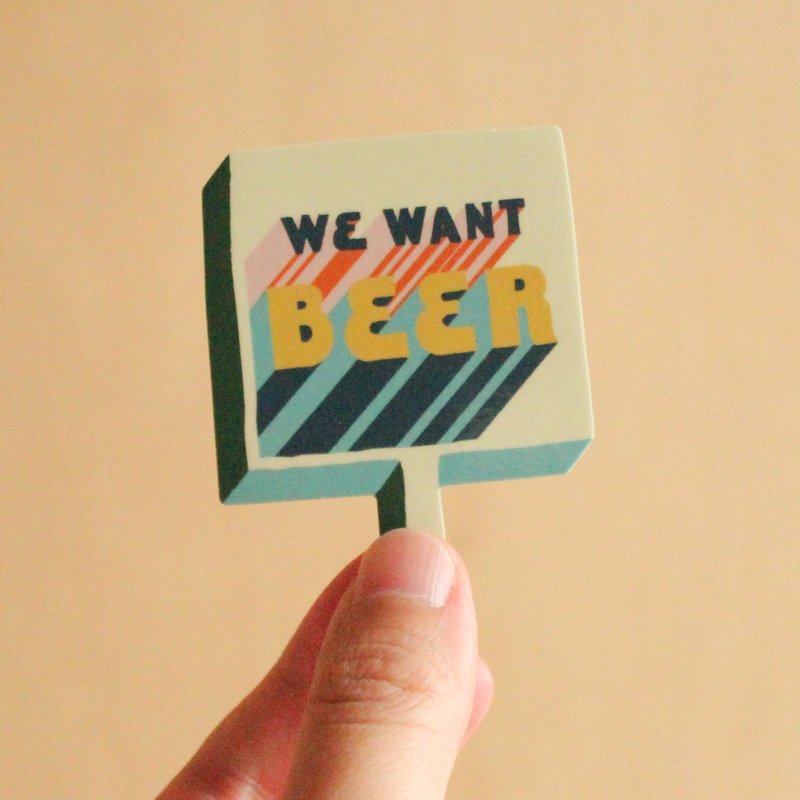 WE WANT BEER カラフルステッカー - 貼紙 - 紙 多色