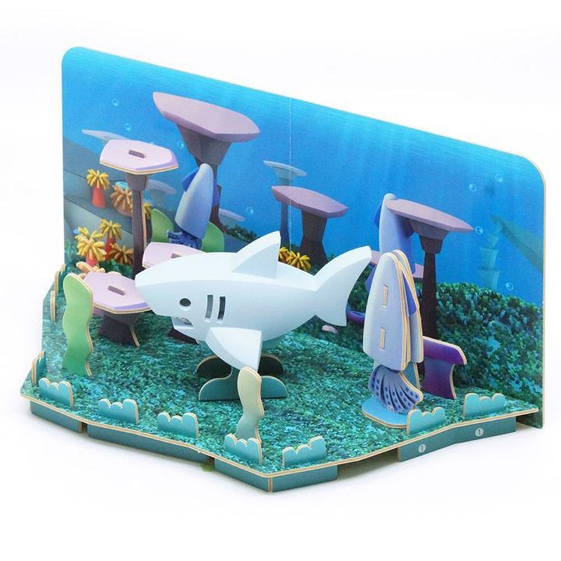 Halftoys Ocean White Shark STEAM Toy - ของวางตกแต่ง - พลาสติก สีเทา