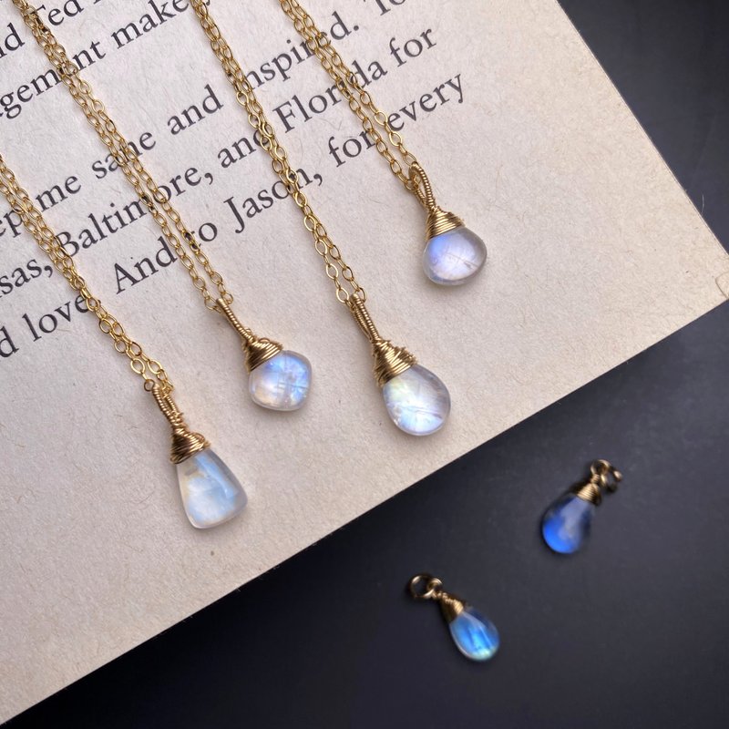 4/07更新~好美~藍月光石項鍊-純銀-14KGF-6月誕生石 - 項鍊 - 水晶 藍色