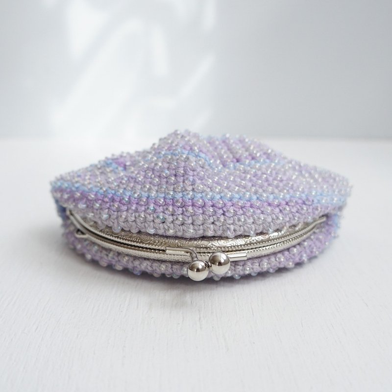 Ba-ba (m) Skipping Stiches Beads crochet pouch No.2081 - 化妝包/收納袋 - 其他材質 紫色
