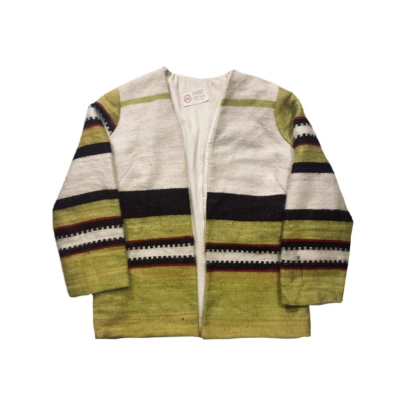 Vintage Lesotho Mohair pattern coat 非洲馬海毛圖騰開襟外套 - 女大衣/外套 - 羊毛 多色