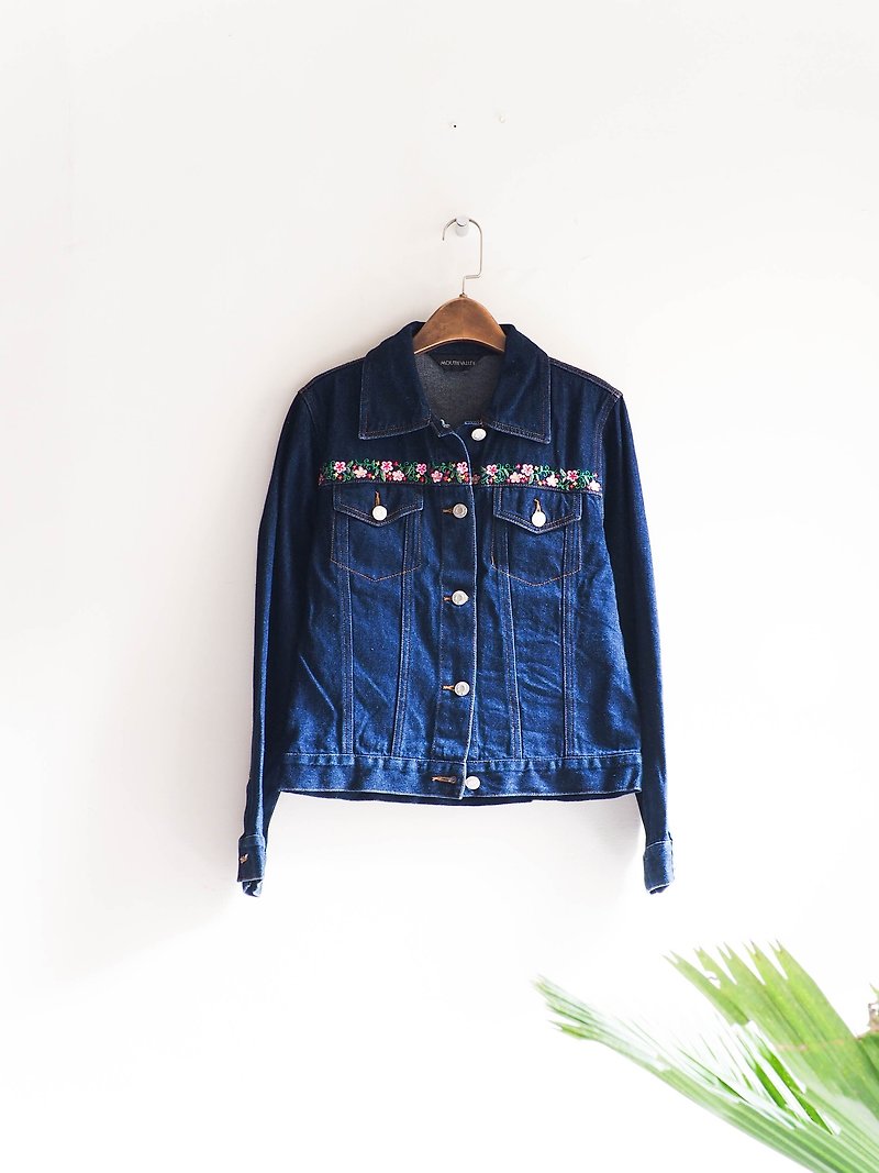 River Hill - Osaka youth lit one hundred pounds put florid tannins Jacket vintage antique neutral shirt oversize vintage - เสื้อแจ็คเก็ต - ผ้าฝ้าย/ผ้าลินิน สีน้ำเงิน