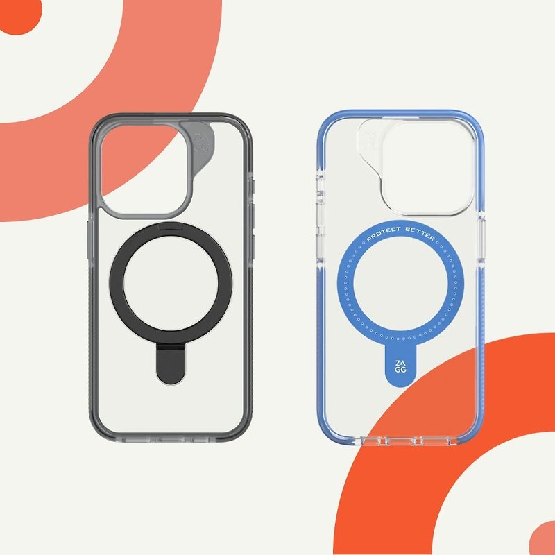 ZAGG iPhone 15 Santa Cruz Snap 石墨烯Magsafe 磁吸指環透明手 - 手機殼/手機套 - 塑膠 黑色