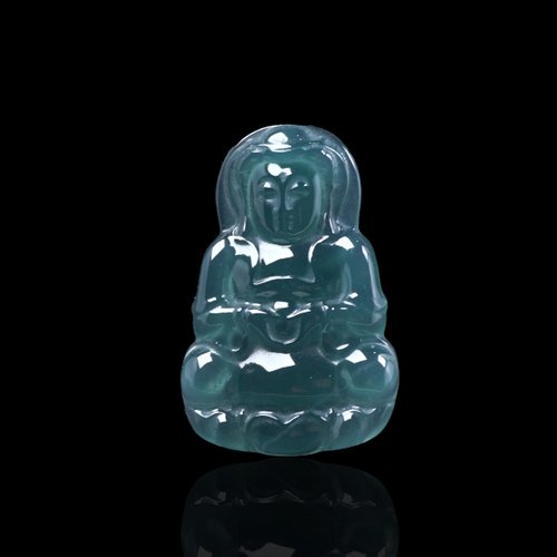 瓔珞翡翠 冰種藍水翡翠寶瓶觀音菩薩項鍊 | 天然翡翠A貨 | 送禮