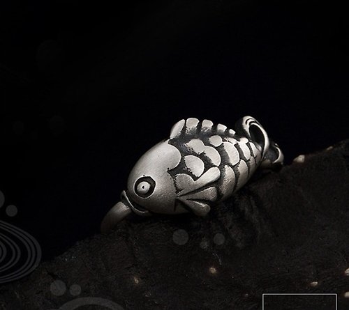 garyjewelry Real S 999 Fine Silver Jewelry Lifelike Engraved Fish Rings for Women