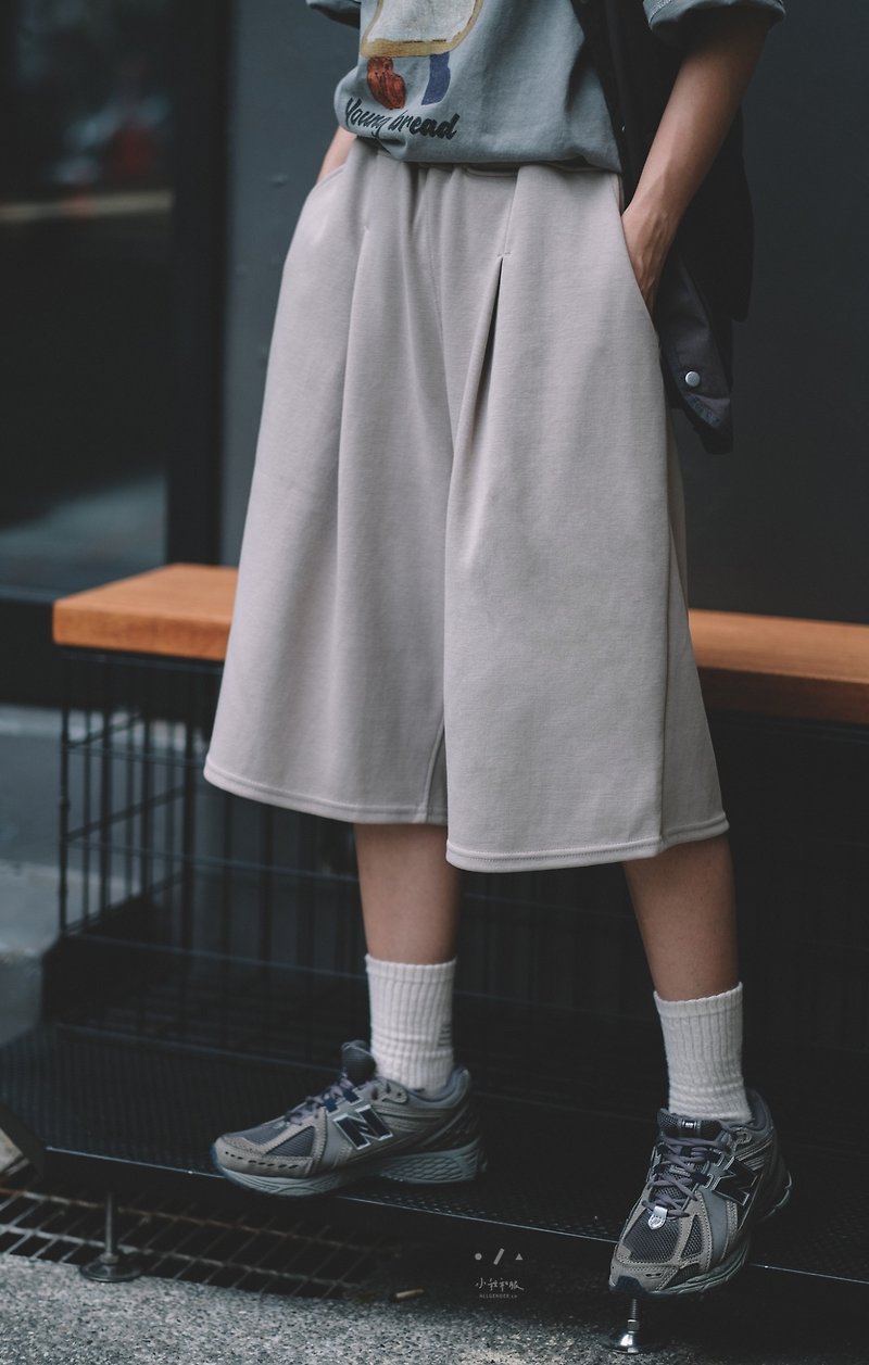 Giant version cotton six-point shorts, unisex and body-friendly - 2 colors - Jumi - กางเกง - ผ้าฝ้าย/ผ้าลินิน ขาว