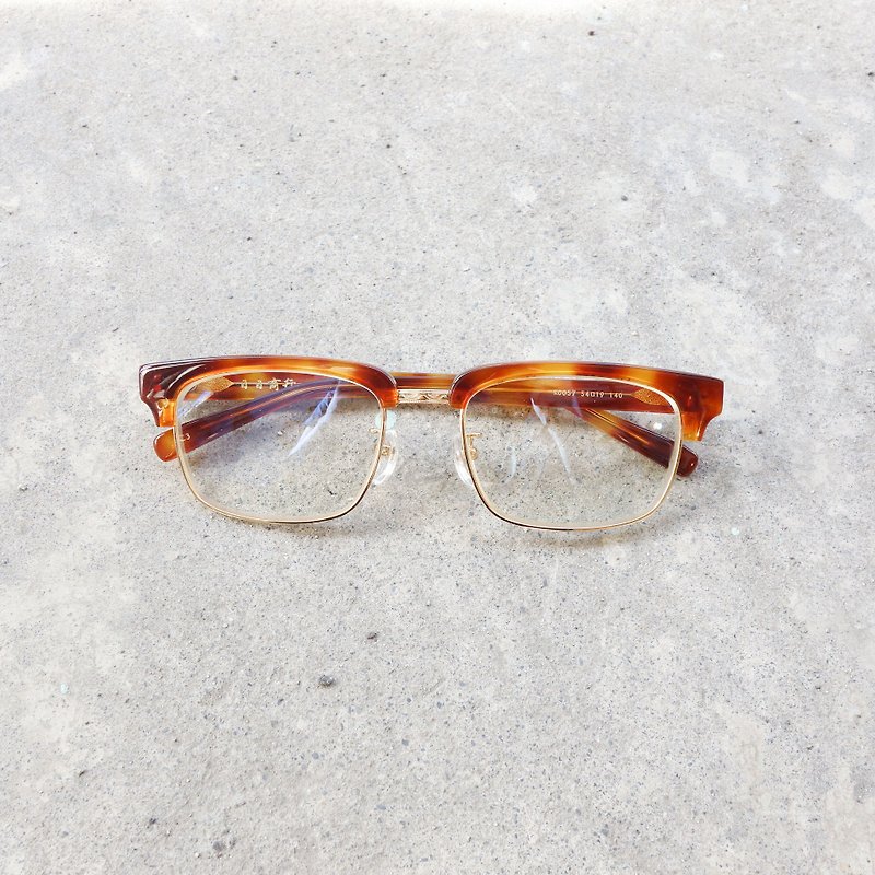 【目目商行】 日本商務眉框 淺玳瑁 - 眼鏡/眼鏡框 - 其他材質 橘色