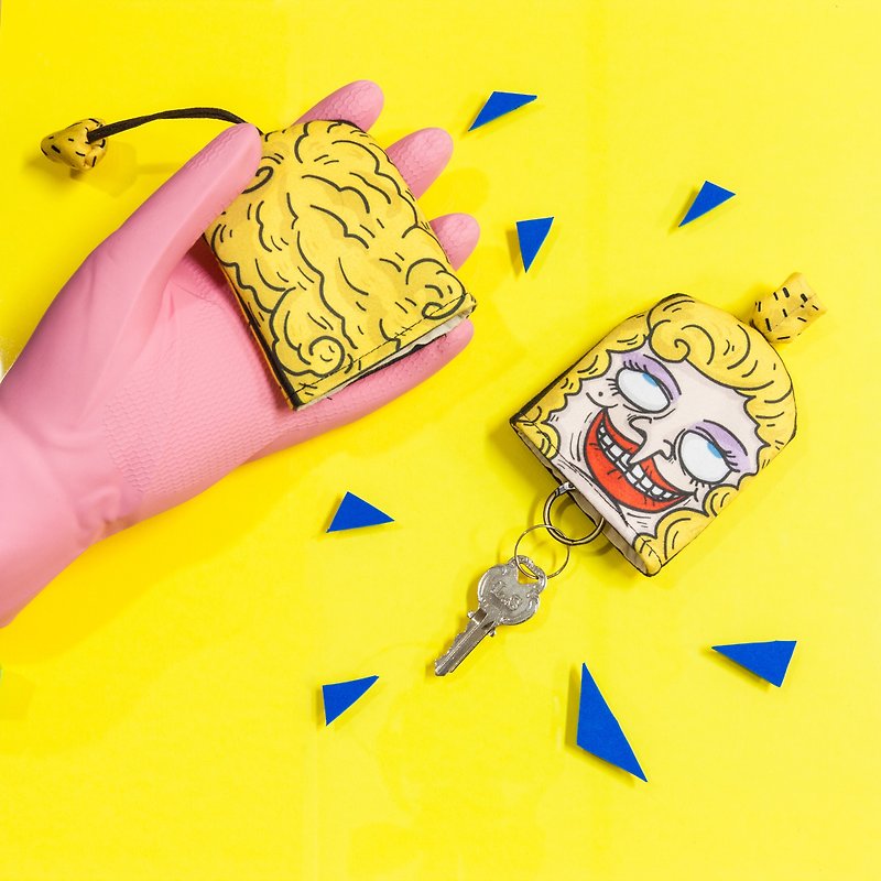 【 Key storage bag-Blonde girl】MKAC - ที่ห้อยกุญแจ - ผ้าฝ้าย/ผ้าลินิน สีเหลือง