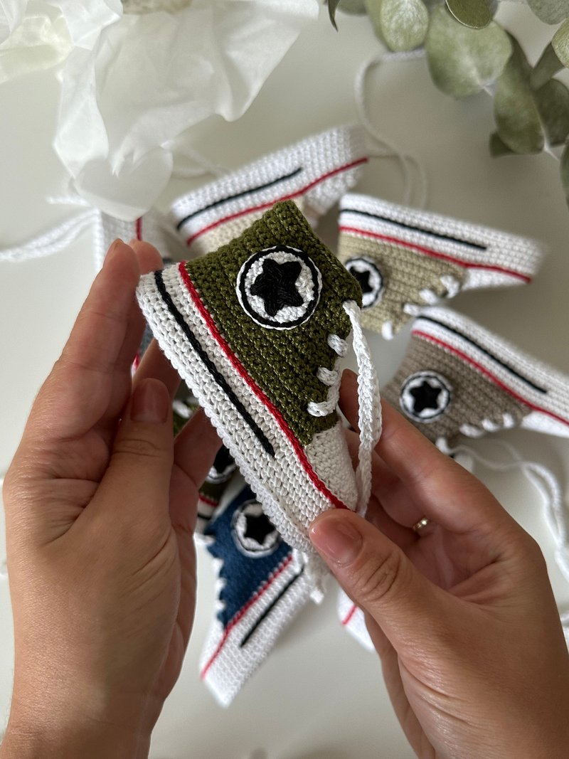 Cute Converse baby booties Baby shoes for a baby girl boy Kids Fashion Socks - รองเท้าเด็ก - ผ้าฝ้าย/ผ้าลินิน สีเขียว