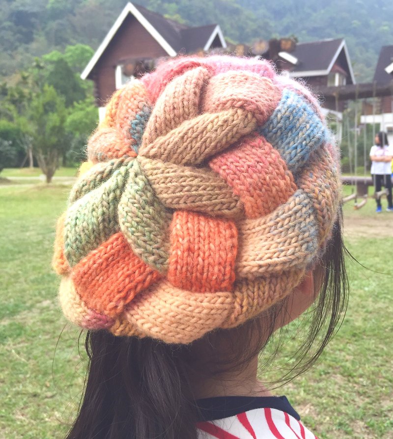 Beautiful beret/wool hat/knit hat/warm rainbow color system - หมวก - ขนแกะ หลากหลายสี
