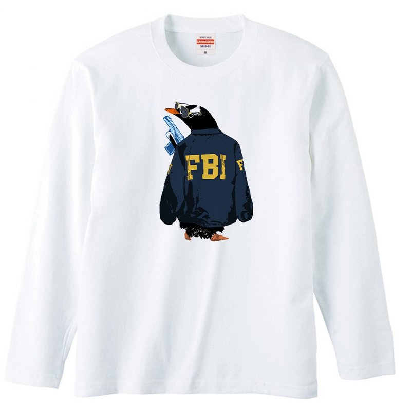 ロングスリーブTシャツ / FBI penguin - 男 T 恤 - 棉．麻 白色