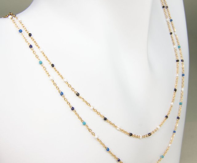 MIKIA/別注マルチビーズネックレス セール】【MIKIA/ミキア】ビーズネックレス 別注jasper