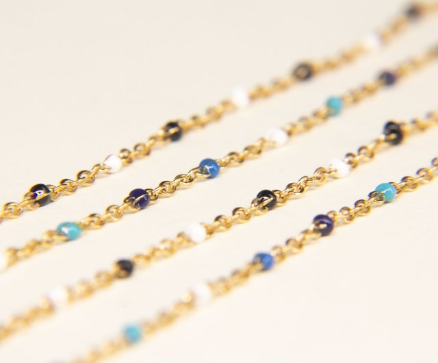 ボヘミアンスタイルのビーズネックレス | シンプルなマルチ