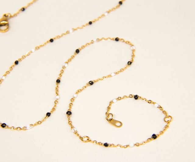 ボヘミアンスタイルのビーズネックレス | シンプルなマルチ