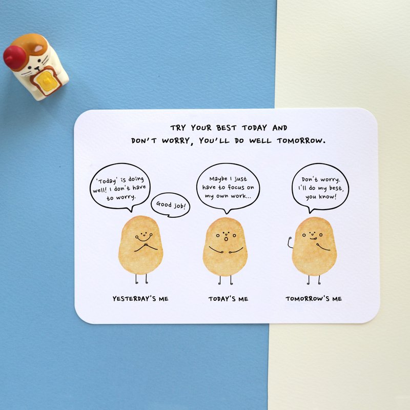 Little potato postcard-don't worry about tomorrow - Cards & Postcards - Paper 